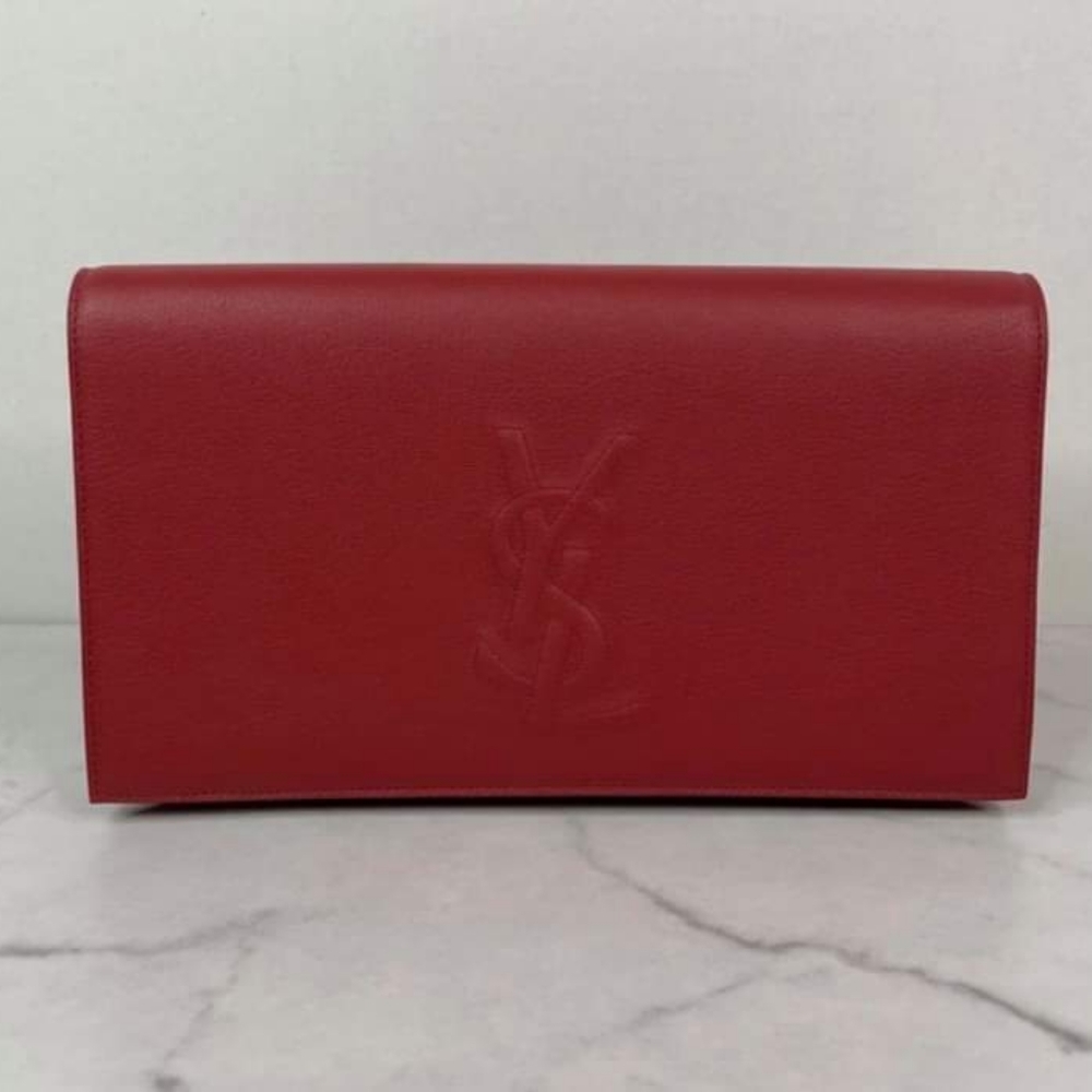 Saint Laurent red belle DE Jour clutch